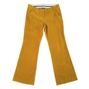 J. Crew Corduroy Trousers Pants Women's 6 Mustard Yellow Wide Leg City Fit 1158